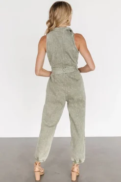 Clearance Baltic Born Zahara Sleeveless Jumpsuit | Washed Olive WashedOlive