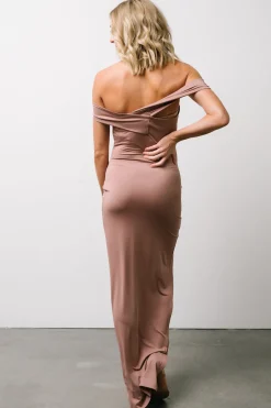 Sale Baltic Born Zaire Off Shoulder Maxi Dress | Dusty Mauve DustyMauve