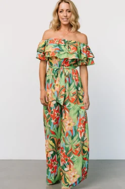Best Baltic Born Zanzibar Off Shoulder Jumpsuit | Green Multi GreenMulti