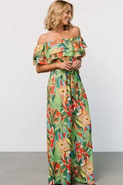 Best Baltic Born Zanzibar Off Shoulder Jumpsuit | Green Multi GreenMulti