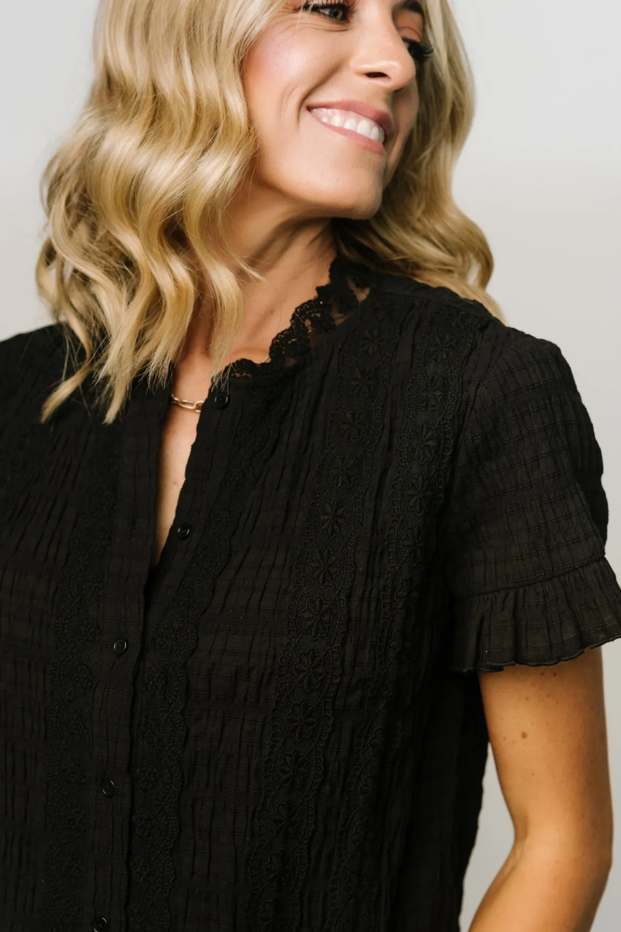Fashion Baltic Born Zara Lace Top | Black