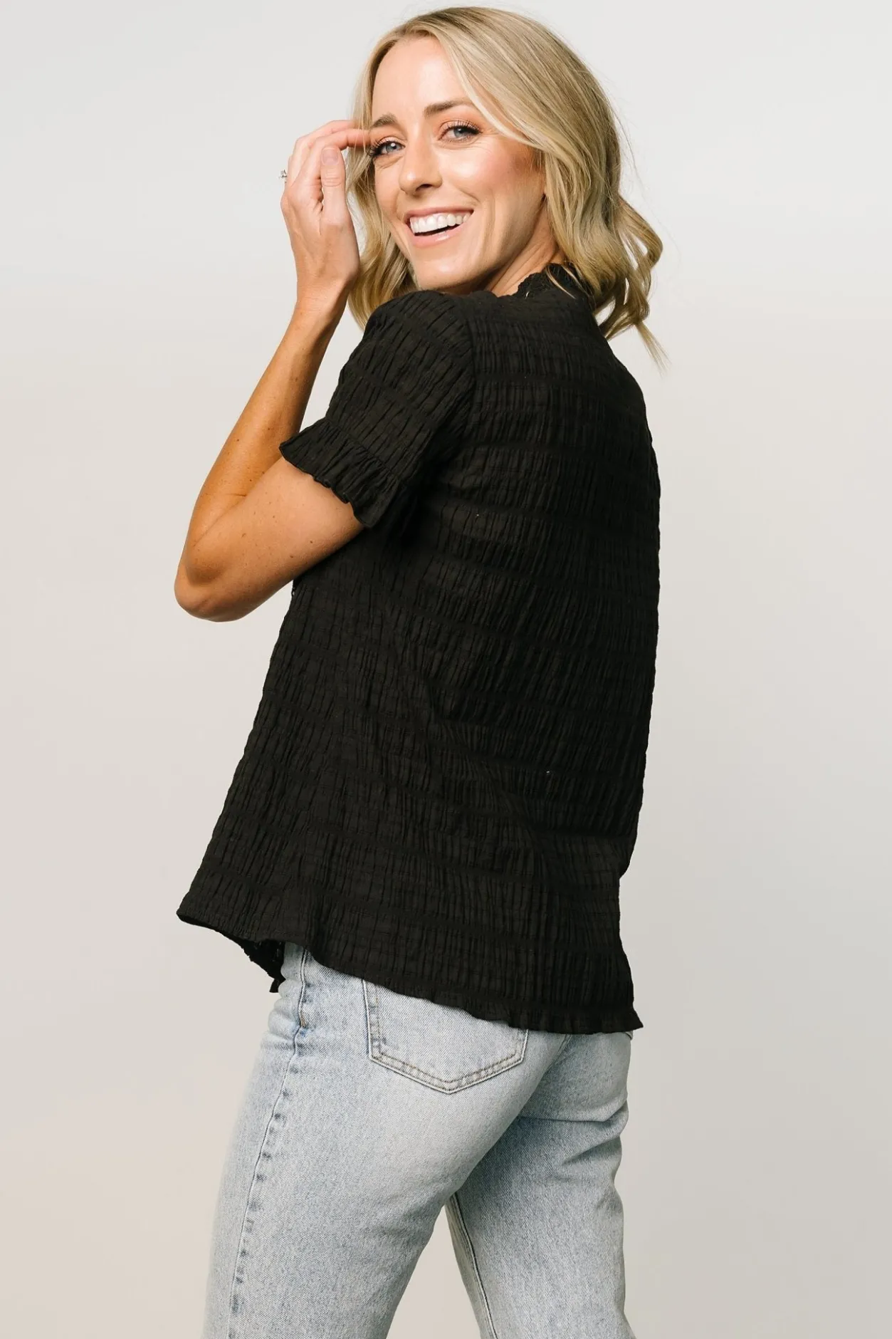 Fashion Baltic Born Zara Lace Top | Black