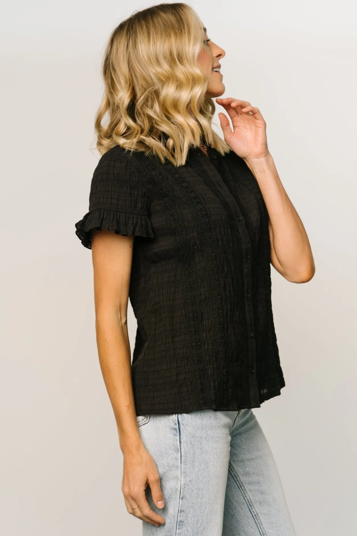 Fashion Baltic Born Zara Lace Top | Black