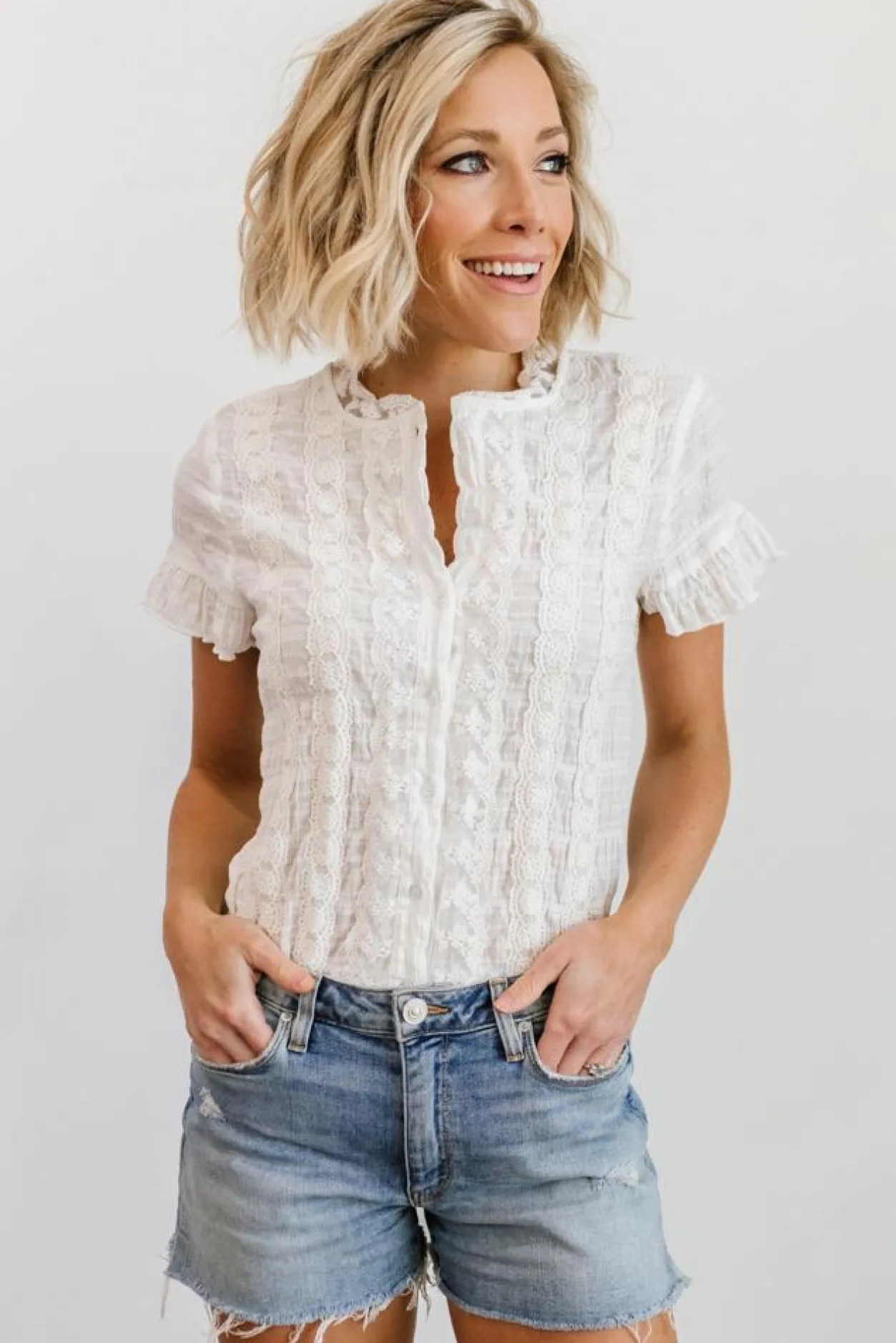 Online Baltic Born Zara Lace Top | White