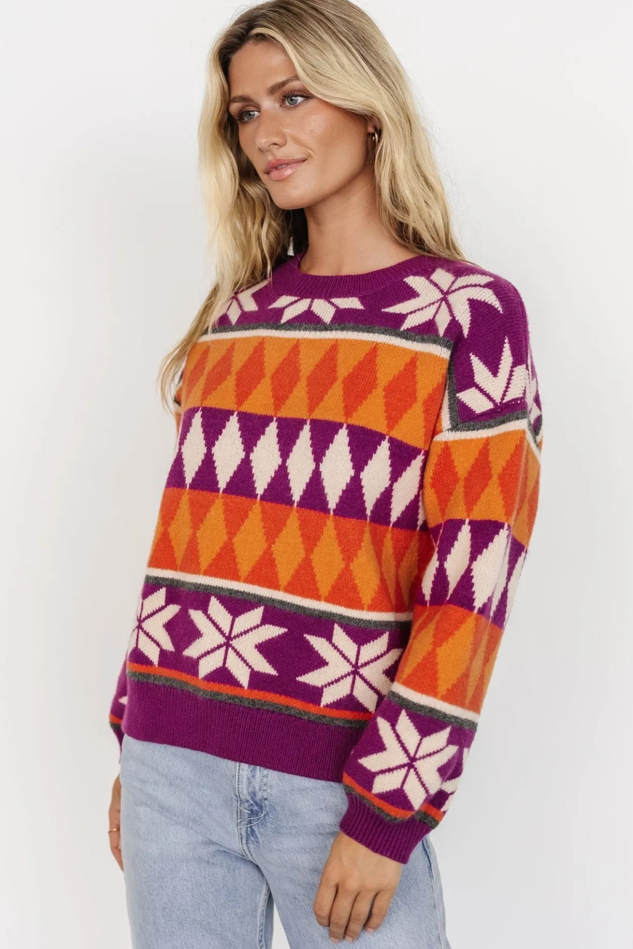 Best Baltic Born Zermatt Sweater | Magenta + Orange Print Magenta+OrangePrint