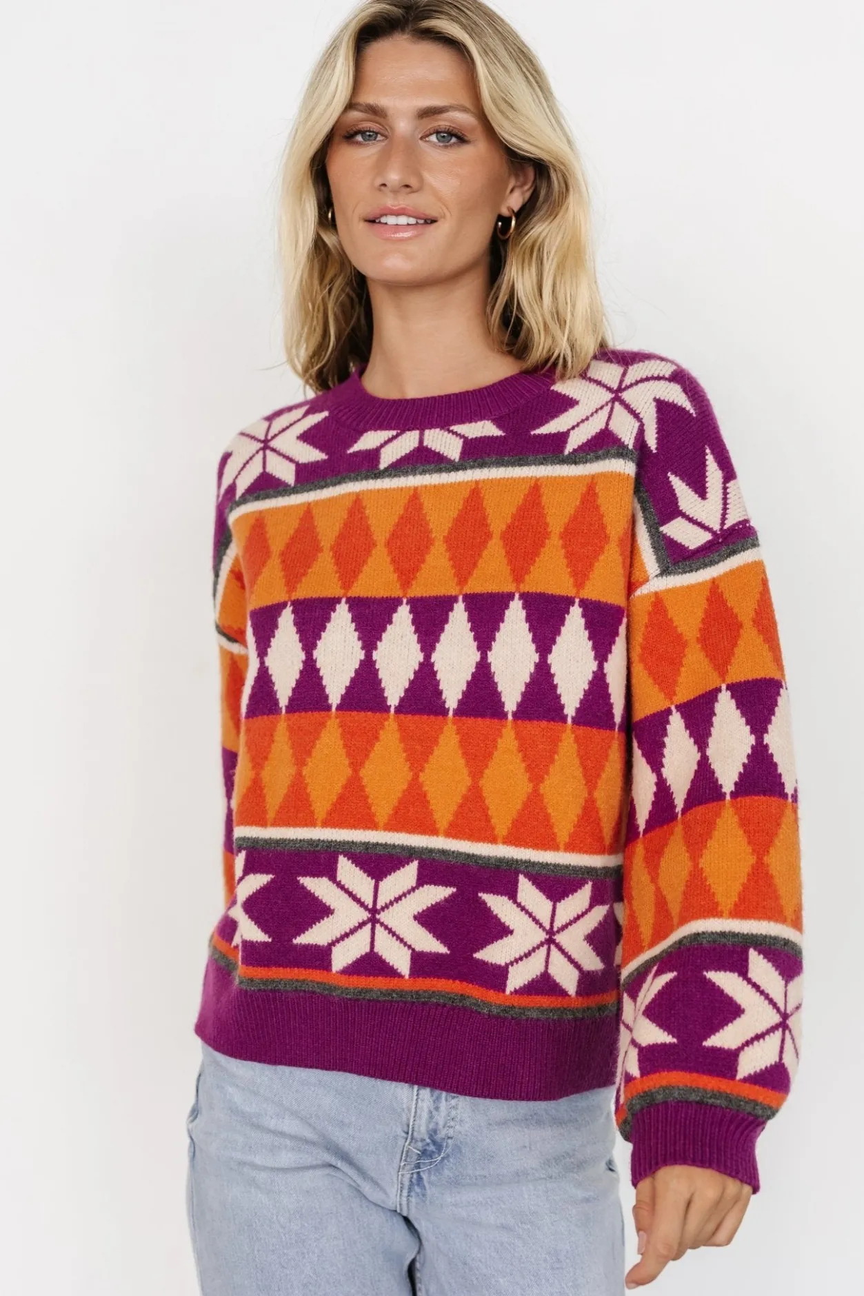 Best Baltic Born Zermatt Sweater | Magenta + Orange Print Magenta+OrangePrint