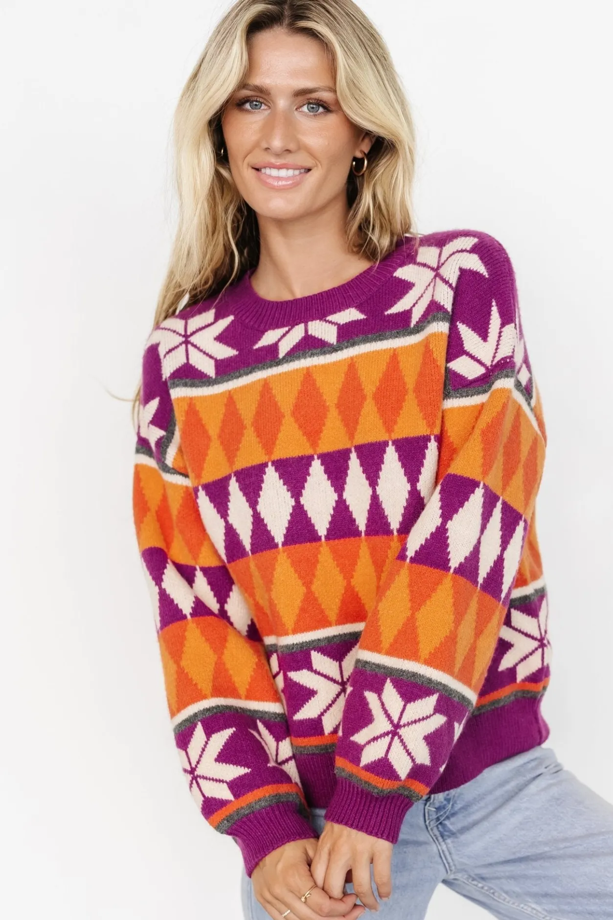 Best Baltic Born Zermatt Sweater | Magenta + Orange Print Magenta+OrangePrint