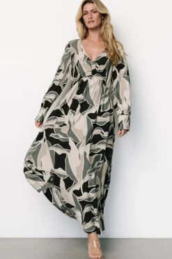 Fashion Baltic Born Zinnia Maxi Dress | Black + Eucalyptus Print Black+EucalyptusPrint