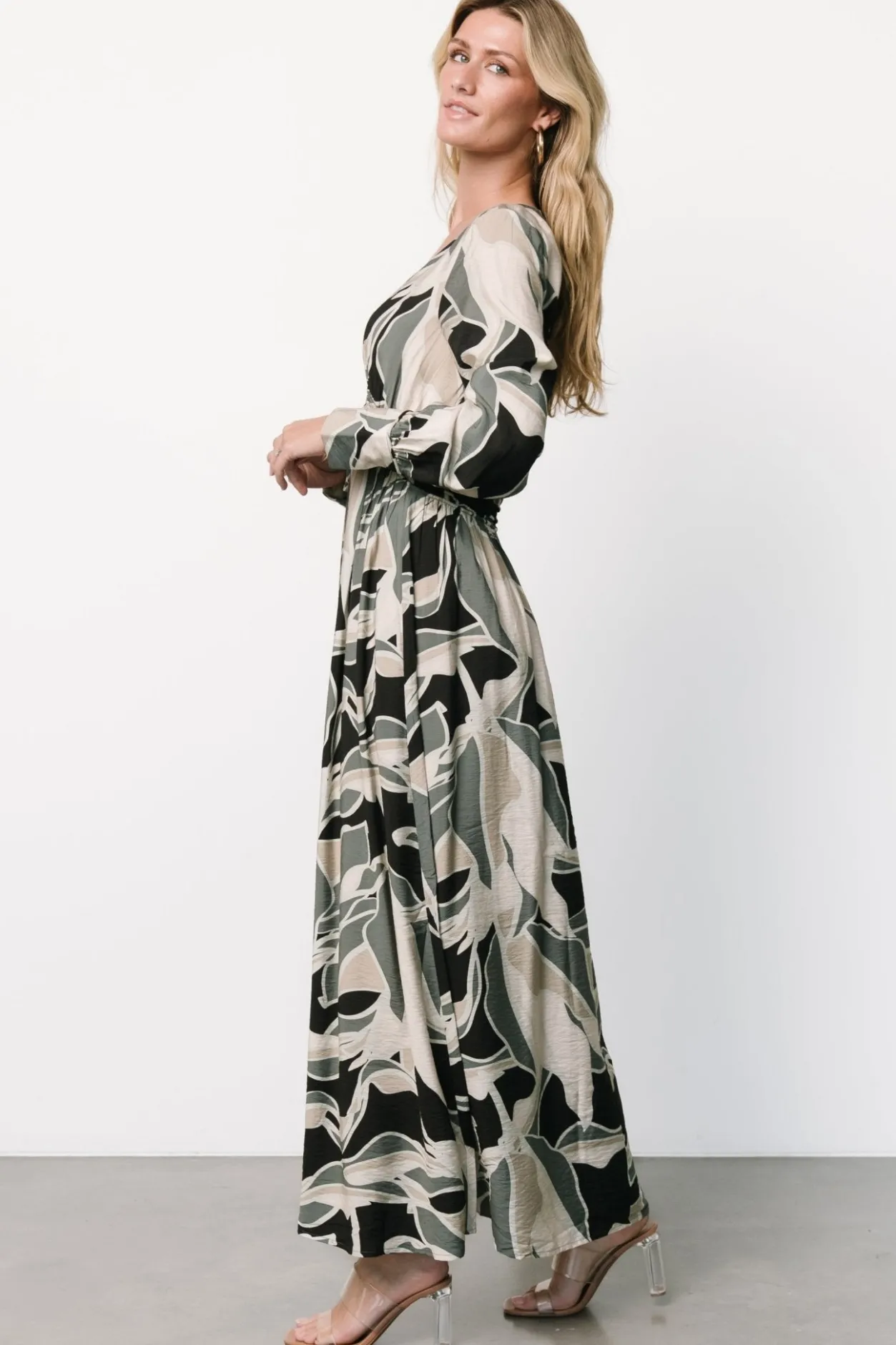 Fashion Baltic Born Zinnia Maxi Dress | Black + Eucalyptus Print Black+EucalyptusPrint