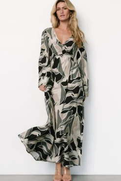 Fashion Baltic Born Zinnia Maxi Dress | Black + Eucalyptus Print Black+EucalyptusPrint