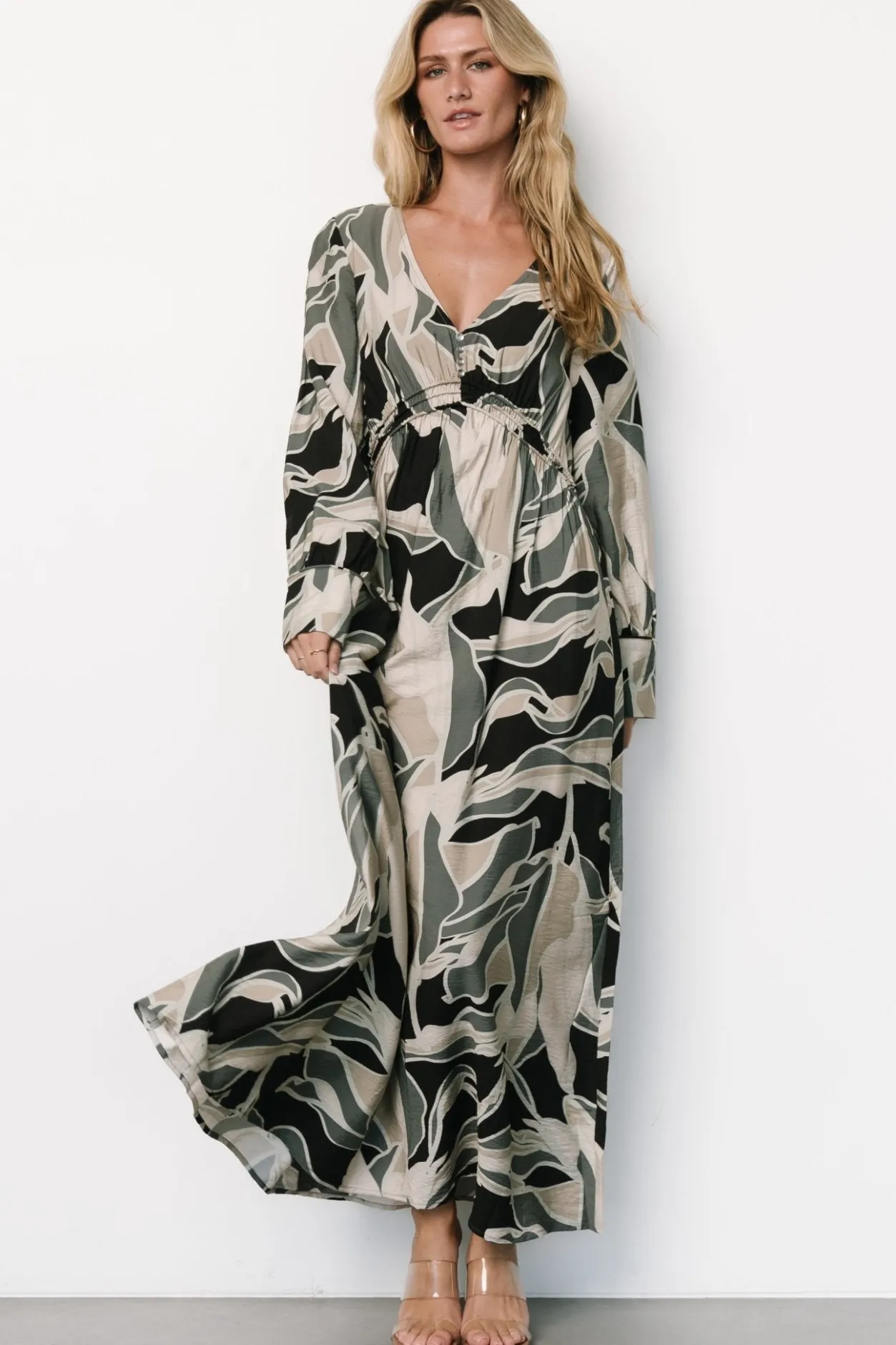 Fashion Baltic Born Zinnia Maxi Dress | Black + Eucalyptus Print Black+EucalyptusPrint