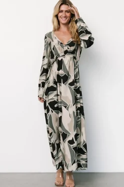 Fashion Baltic Born Zinnia Maxi Dress | Black + Eucalyptus Print Black+EucalyptusPrint