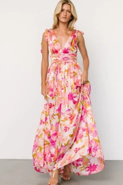Online Baltic Born Zoe Tie Maxi Dress | Pink Multi PinkMulti