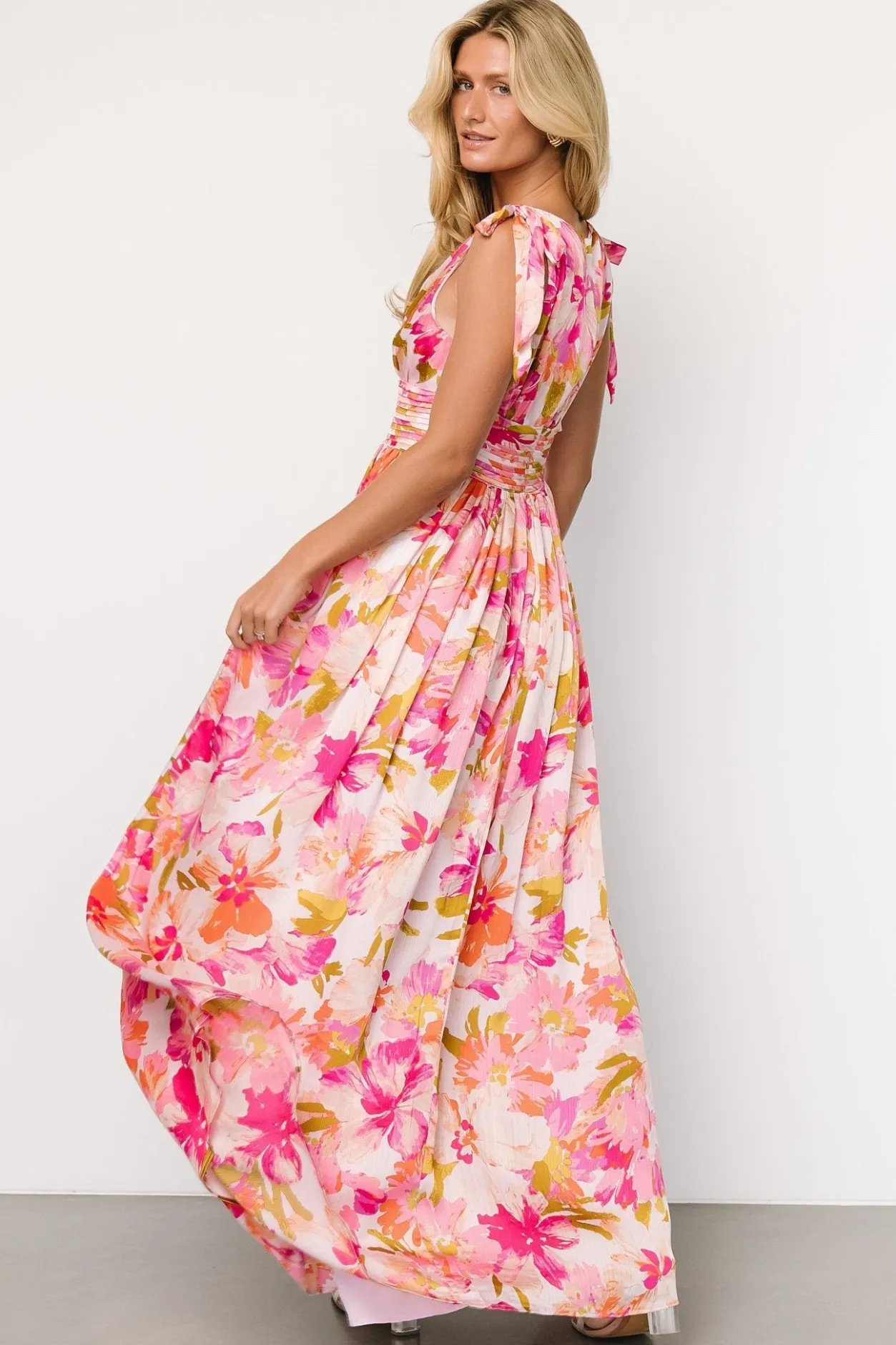 Online Baltic Born Zoe Tie Maxi Dress | Pink Multi PinkMulti