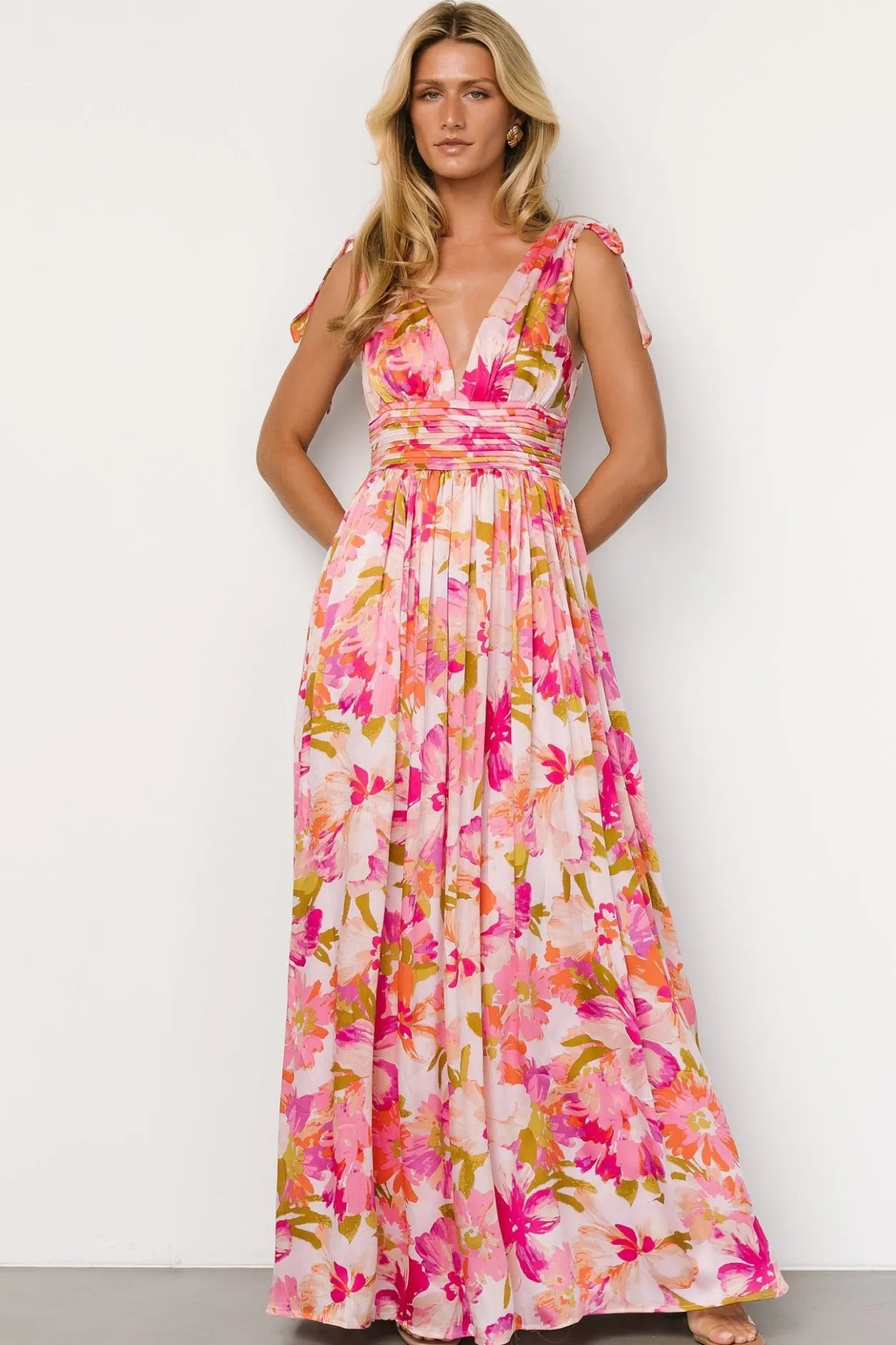 Online Baltic Born Zoe Tie Maxi Dress | Pink Multi PinkMulti