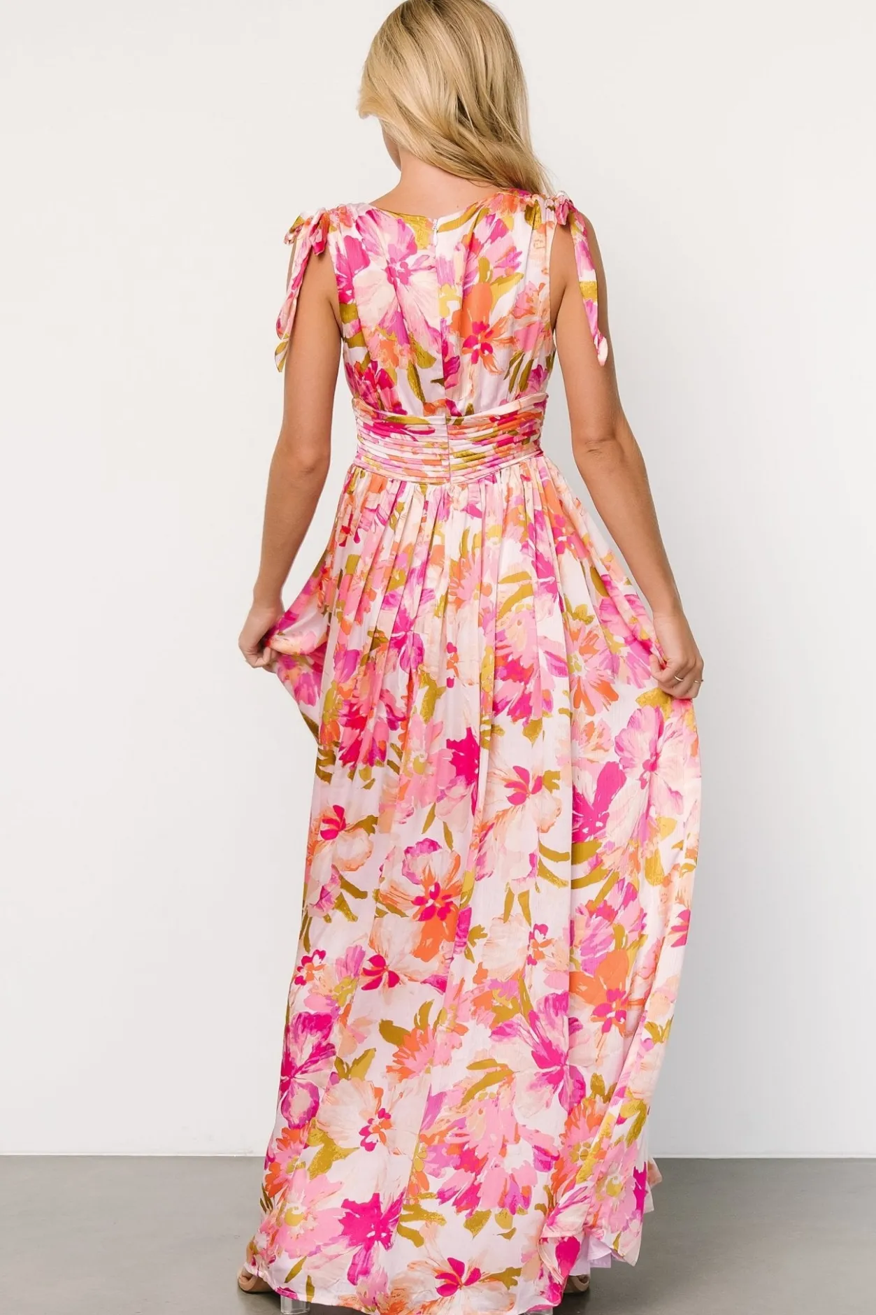 Online Baltic Born Zoe Tie Maxi Dress | Pink Multi PinkMulti