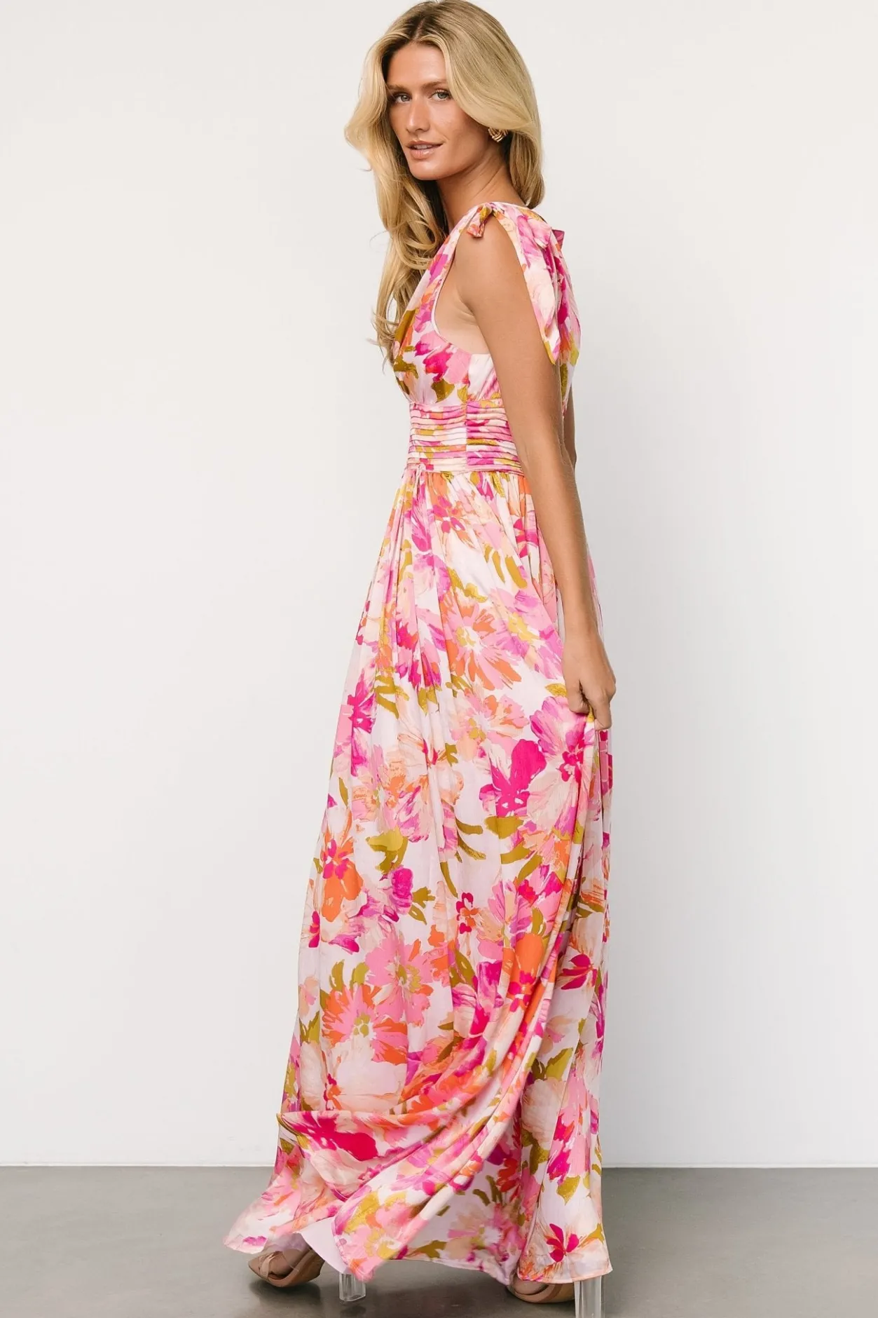 Online Baltic Born Zoe Tie Maxi Dress | Pink Multi PinkMulti