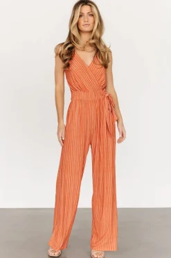 Clearance Baltic Born Zuri Tank Jumpsuit | Burnt Orange Stripe BurntOrangeStripe
