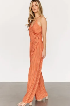Clearance Baltic Born Zuri Tank Jumpsuit | Burnt Orange Stripe BurntOrangeStripe