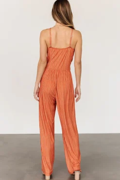 Clearance Baltic Born Zuri Tank Jumpsuit | Burnt Orange Stripe BurntOrangeStripe